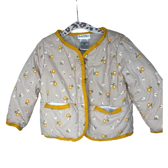 VTG NICOLE MILLER NY QUILTED TAN&YELLOW GOLD FLORAL PRINT JACKET*GIRLS 18 Months - Picture 5 of 10